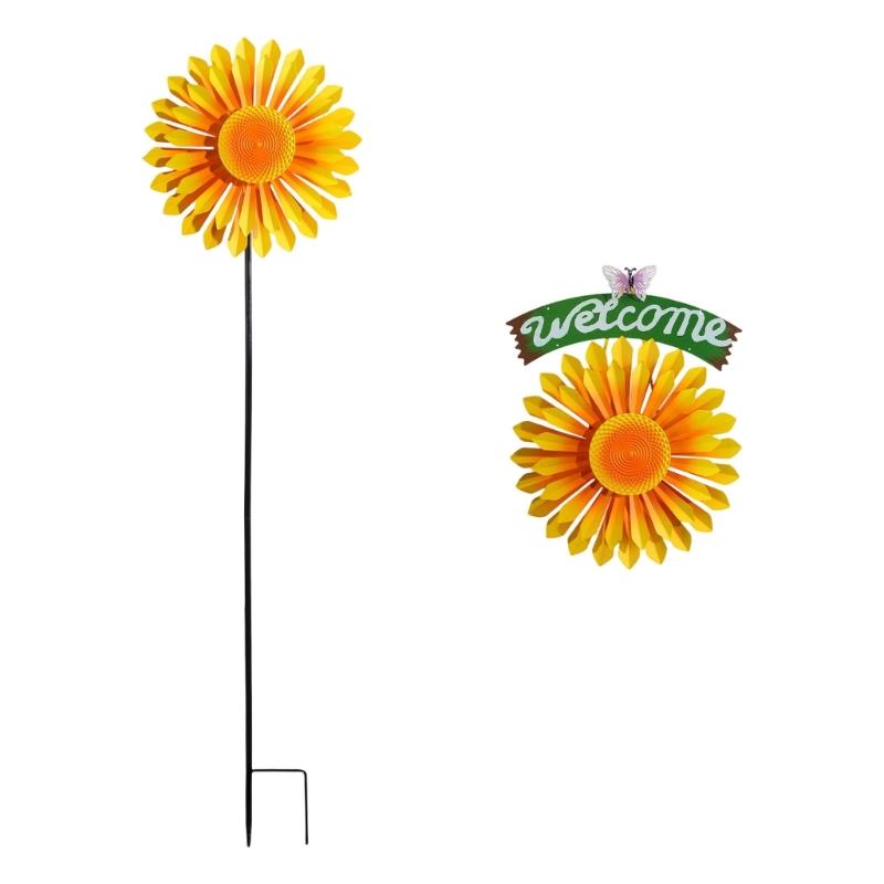 Цветной вертушка-ветряк Игрушка-ветряк Украшение Ручные вертушки Украшение Цветная цветочная скульптура Для заднего двора