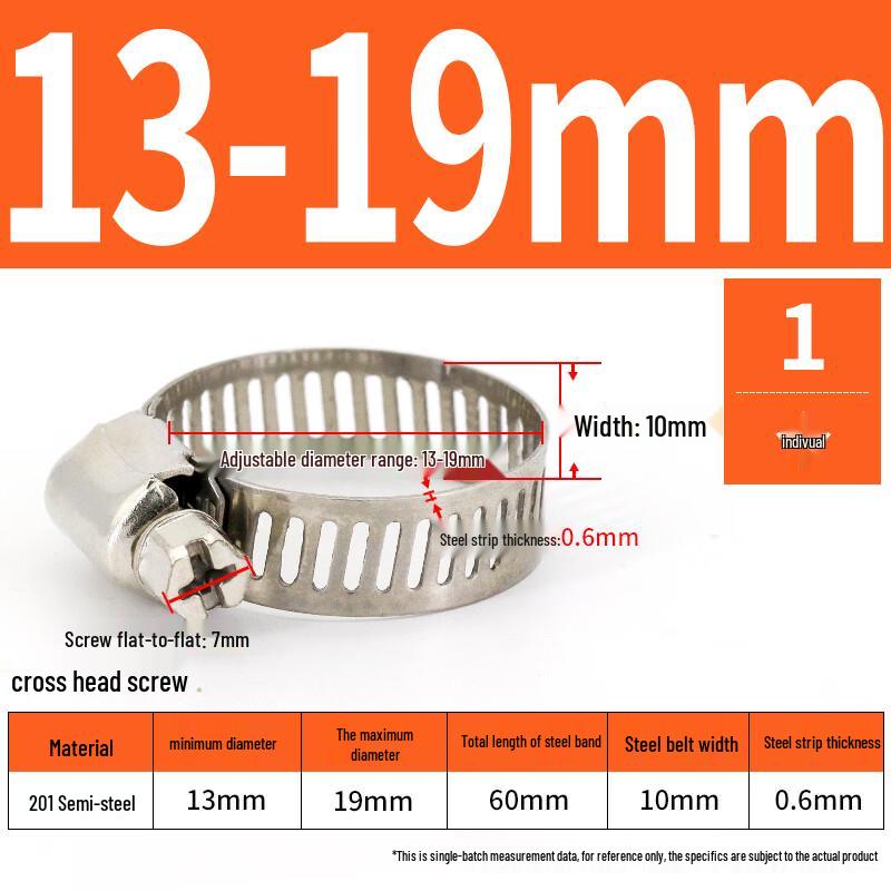 Jiemengzhe 201 Stainless Steel Hose Clamp