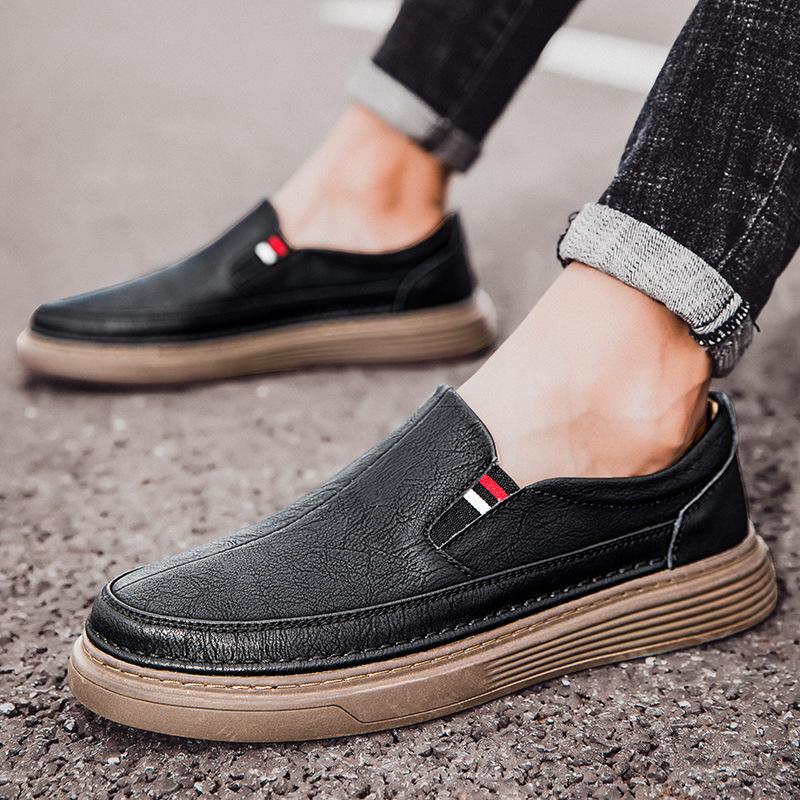 Men's shoes summer new board shoes men's trendy shoes British business leather shoes men's one-pedal lazy tooling casual shoes