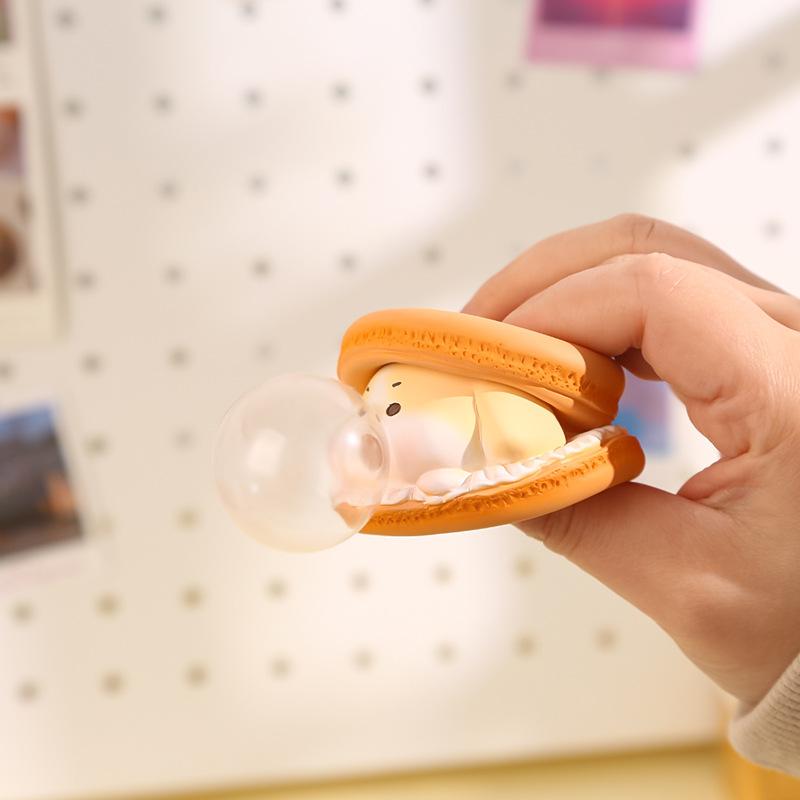 2Pcs Macaron Burger Blows Bubbles Office Stress Relief Ornaments Creative Cartoon Pinch Toys Children'S Decompression Toys Gifts