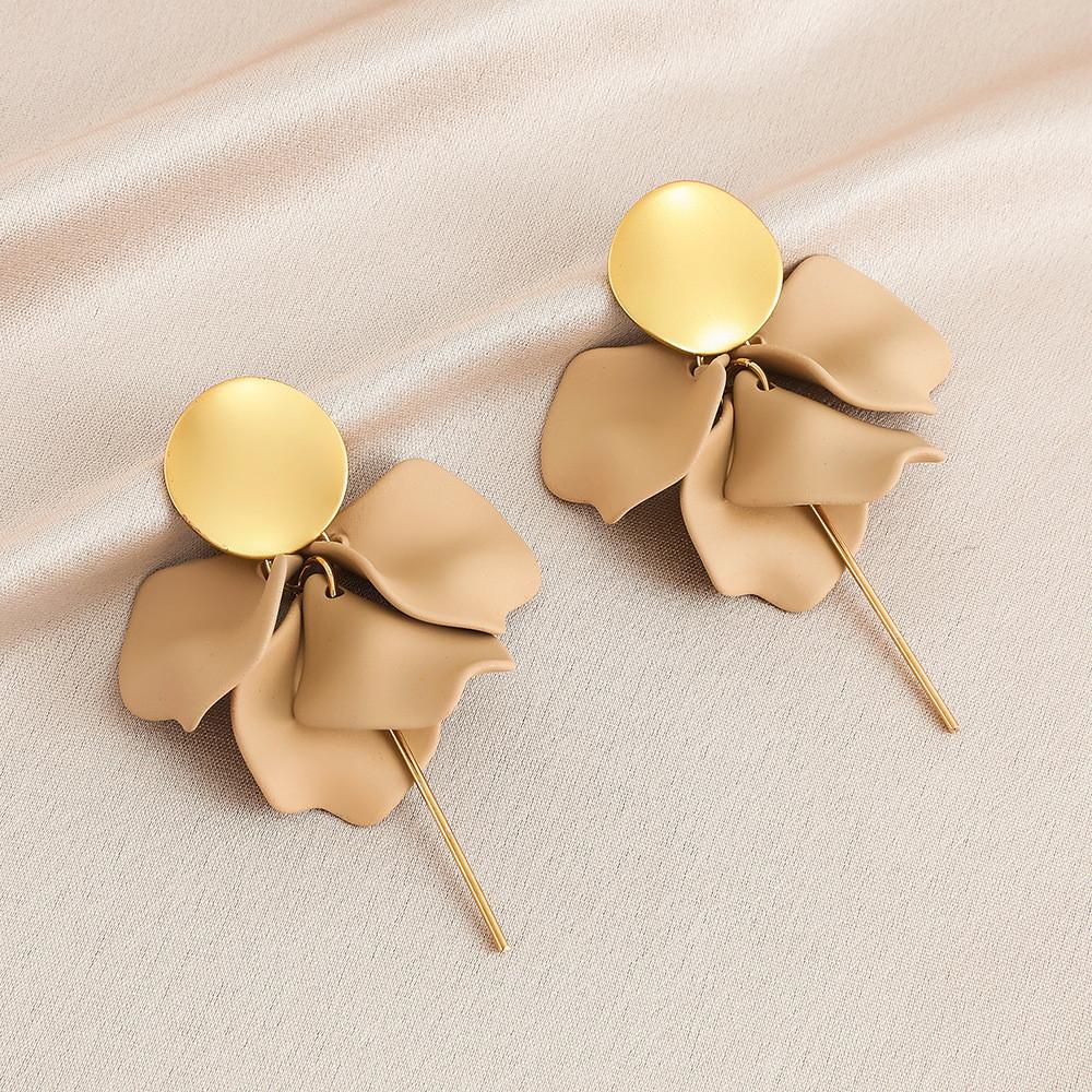 Pinkdudu Rose Flower Petal Drop Earrings Resin Gradient Color Flower Earrings Women Jewelry PD2382PD2382