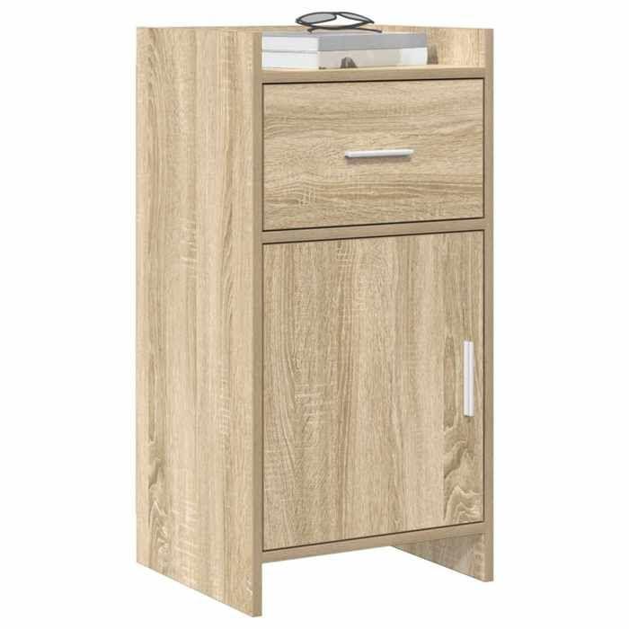 Buffet - MAISON EXCLUSIVE - Chêne Sonoma - Bois d'ingénierie - 40 x 36 x 80 cm - Poignées métal