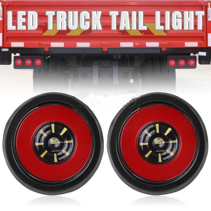 2PCS Round Car Truck LED Tail Light Trailer Rear Taillights Side Marker Warning Lights Turn signal Stop Brake Light for Lorry
