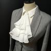 Elegant Chiffon Ruffled Necktie Shirt Front Neck Ruff Fake Collar Detachable Victorian Costume Neck Accessory For Women