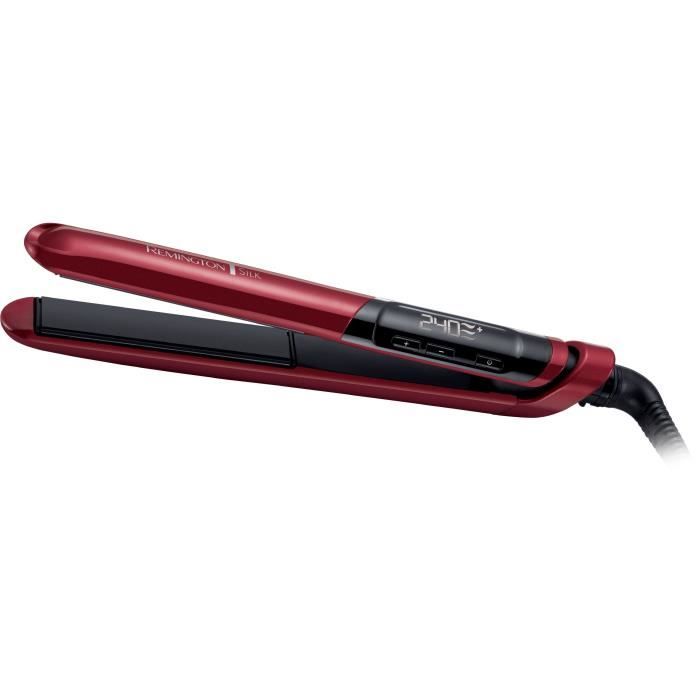 Lisseur - REMINGTON - S9600 SILK - 240° C - Chauffe Rapide - Turbo - Pochette Voyage - Rouge