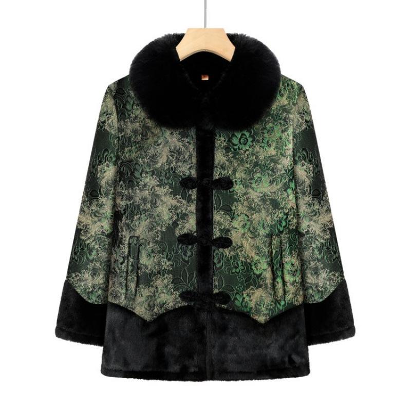 

Winter padded jacket female old lady clothes winter padded jacket 5XL [recommended 150-80kg] зелёный