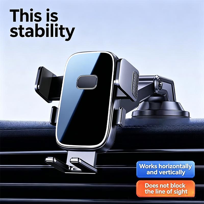 Suction Cup Car Phone Holder Dashboard Folding Stand 360° Multi-Angle Rotation Stable Mount for Horizontal & Vertical Navigation in Car