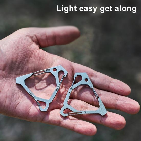 Carabinier triunghiular din oțel inoxidabil în aer liber, portabil, multifuncțional, camping, drumeții, pescuit, cataramă triunghiulară, cârlig de fixare