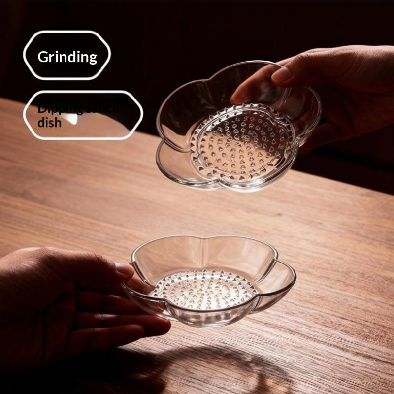 2Pcs Multi-Functional Garlic Grinding & Seasoning Dish Kitchen Prep & Dipping Tool For Garlic, Ginger, Chocolate, And More