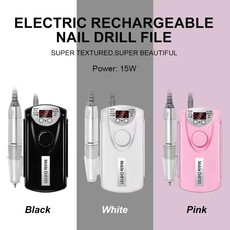 35000rpm Nail Drill Machine Professional Lathe Nail Milling Cutter Rechargeable Nail Art Electric Sander Motor Polisher