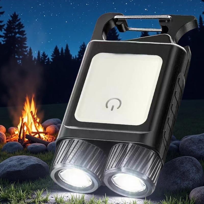 Mini Keychain Flashlight with Clip Super Bright Pocket Torch Light LED Magnetic COB EDC Mini Keychain Flashlight Rechargeable