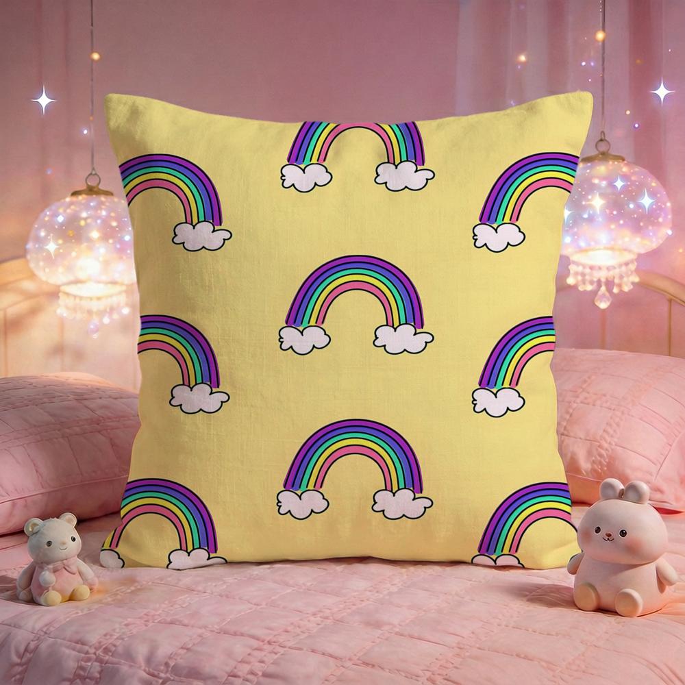 Pastel Rainbow Dream Cushion Cover Premium Comfort Reversible Pillow Cove Two in One Design for Any Room Car Interior
