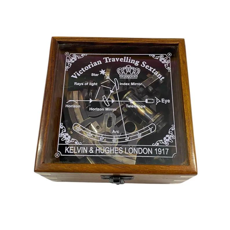 Messing Nautisches Sextant mit Holzkiste - Kelvin & Hughes Viktorianische Marineinstrumente - Navigationsschiff Sextant - Am besten als Geschenk