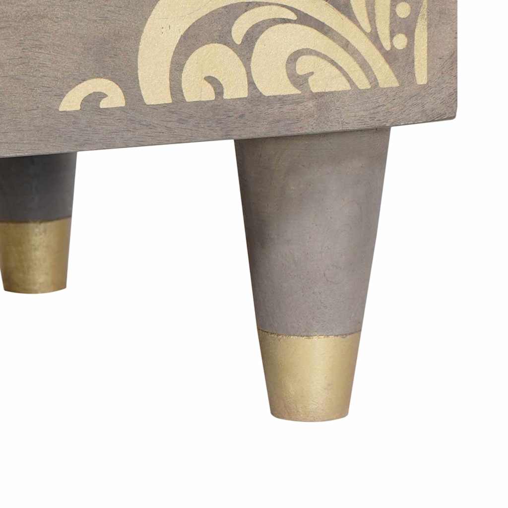 Nightstand Set of 2 Gray 40 x 33 x 46 cm Solid Mango Wood
