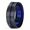 Mode 8mm Schwarz Wolfram Hochzeit Keltische Drachen Ringe Eingelegten Blauen Zirkon Edelstahl Ringe für Männer Blau Carbon Faser Ring