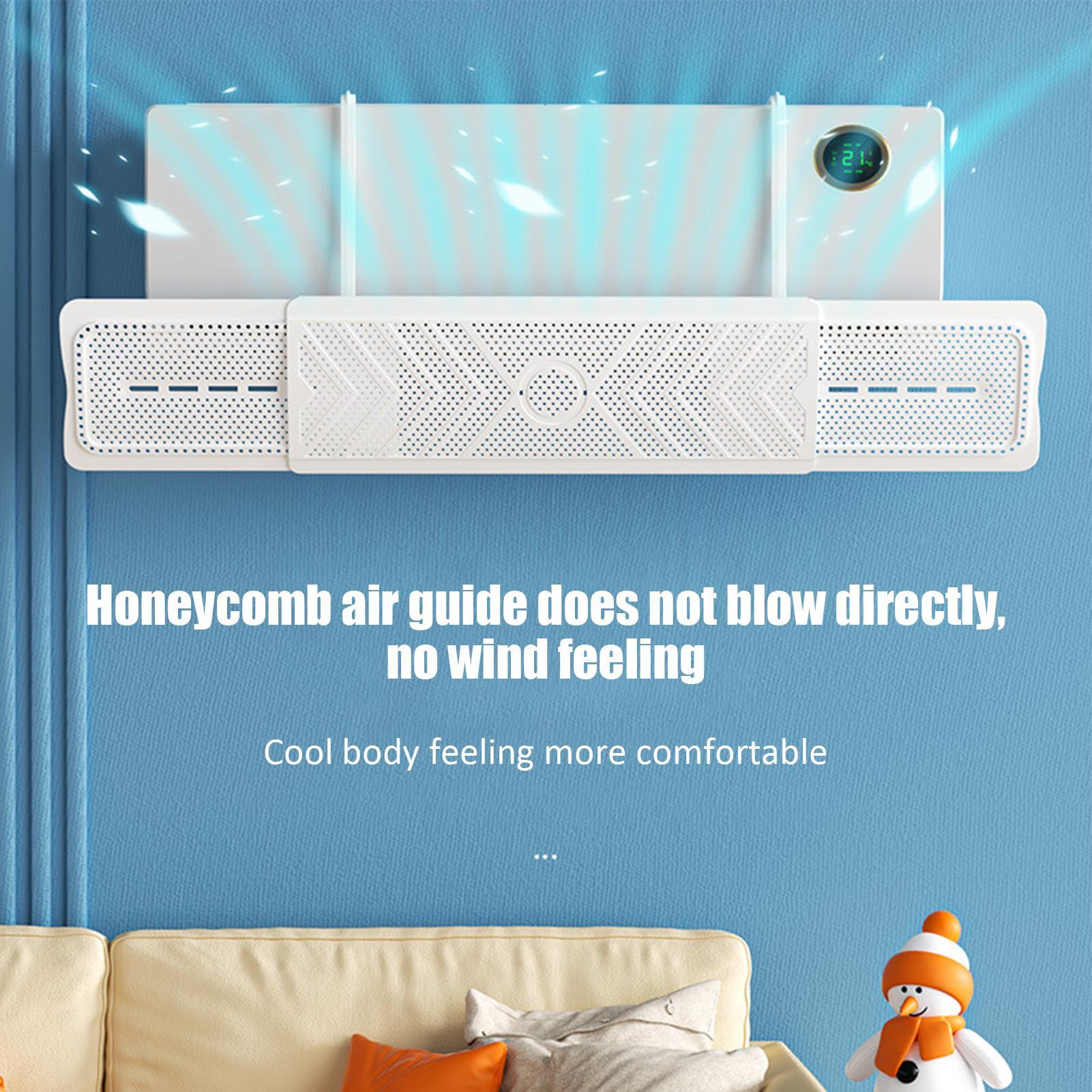 

Air Conditioner Air Deflector Wall Mounted AC Wind Cover No Drill Air Conditioner Deflector for Bathroom Bedroom Workplace CN