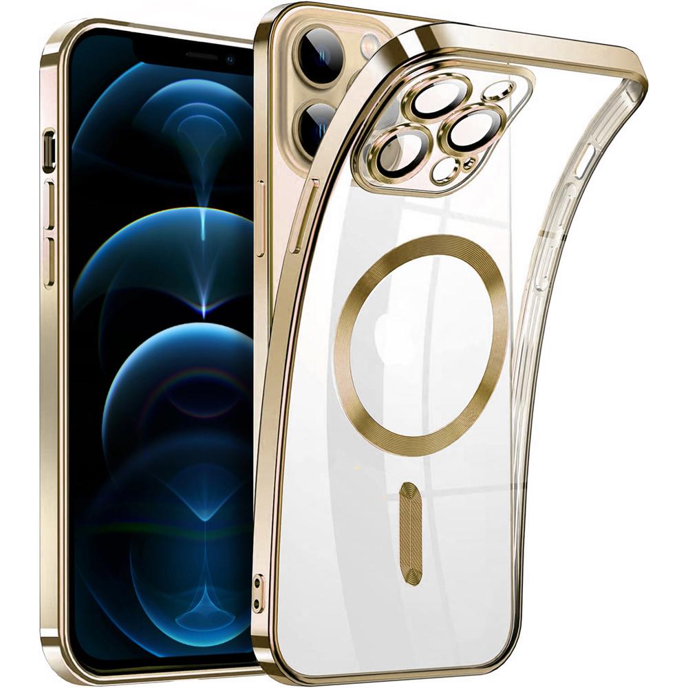 iPhone 12 Pro Case, Electro MagSafe, Gold + Screen Protector