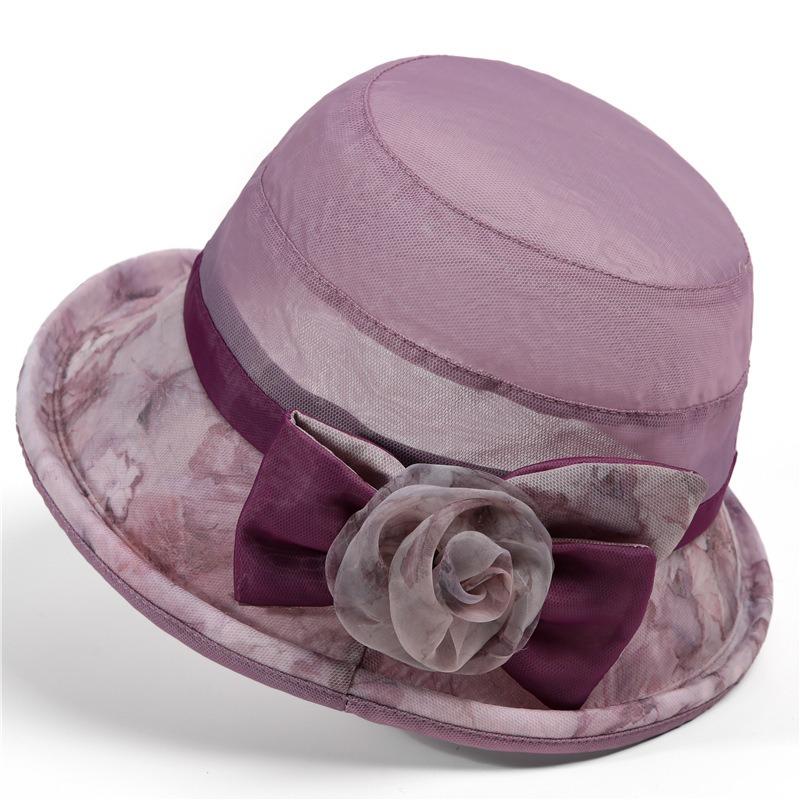 Spring and summer ink printing sunshade organza fisherman's hat children's sunscreen basin hat sun hat