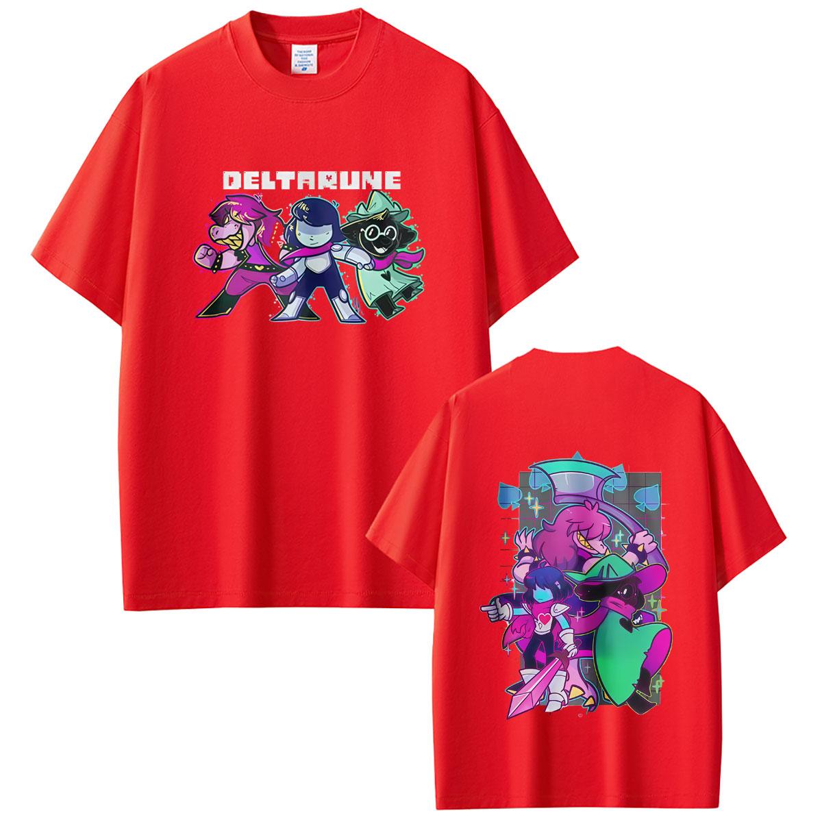 Игровая футболка Deltarune Ralsei Susie Kris Графическая летняя унисекс Женская повседневная юмористическая футболка Унисекс Высококачественная мягкая хлопковая футболка 4XL