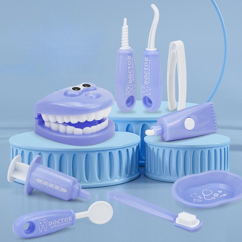 9 Teile/satz Kunststoff Simulation Zahnarzt Spielen Spielzeug Kinder Montessori Pädagogisches Spielzeug Arzt Rolle Spielen Zähneputzen Lehrmittel