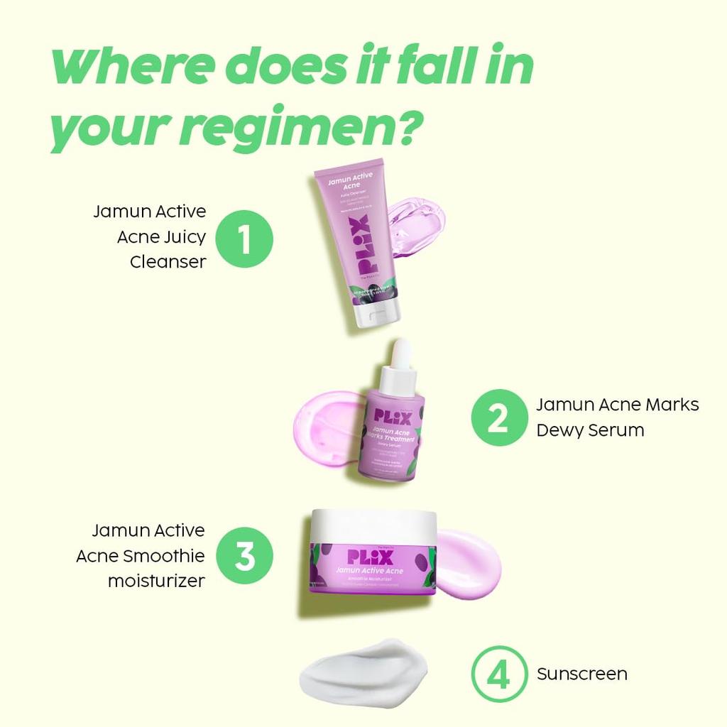 The Plant Fix Plix Jamun Cleanser Salicylic Acid Serum Smoothie Moisturizer Combo For Clear Balanced Skin All Types