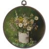 XNXLDYLH Vintage Floral Emerald Green Bathroom Round Framed Wall Art Decor, Dark Hunter Green Toilet Paper Hanging Wall Decor for Bathroom, Plant