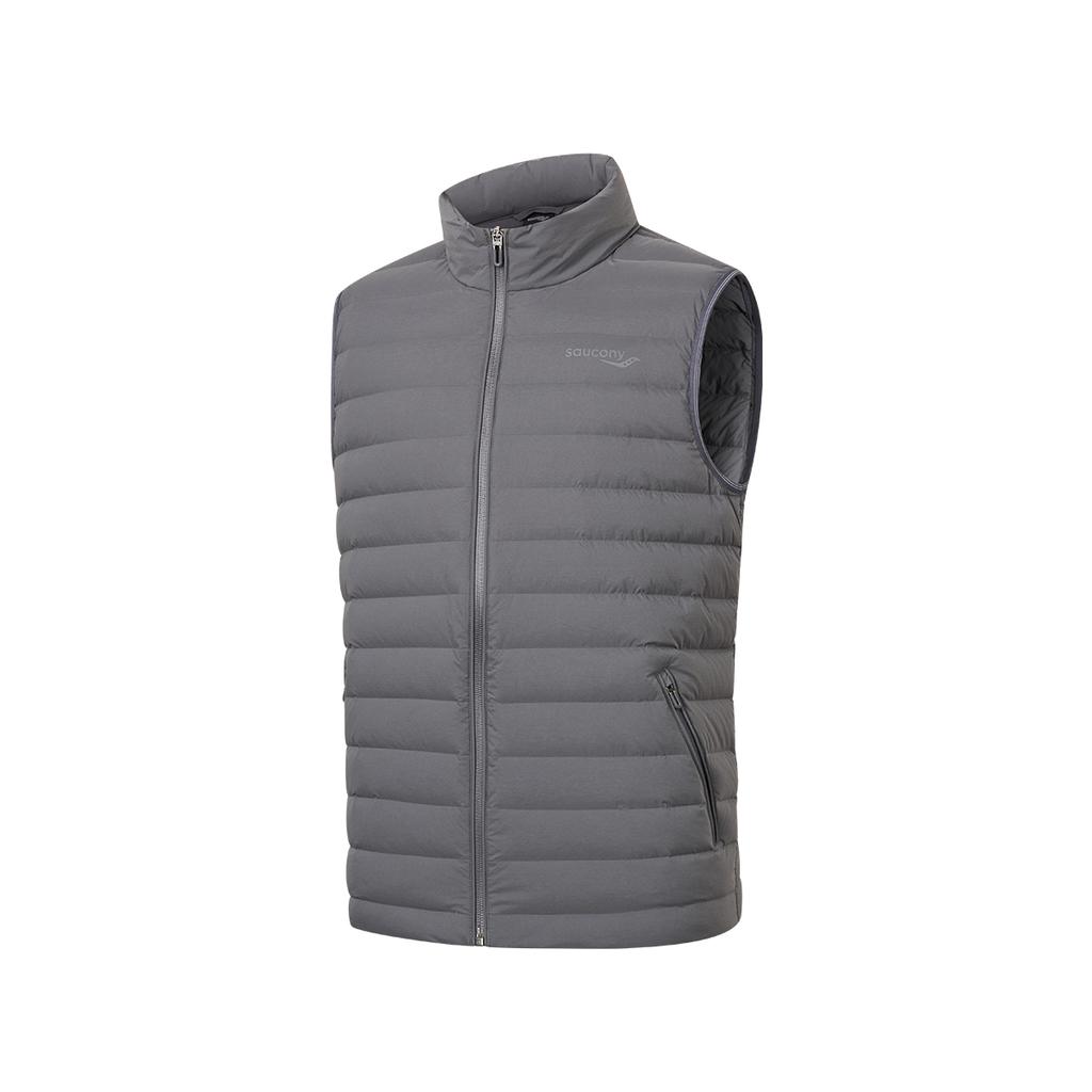 Saucony Comfortable Skin-Friendly Soft Versatile Stand Collar Down Vest Unisex vest SA2250DV91L-GR006