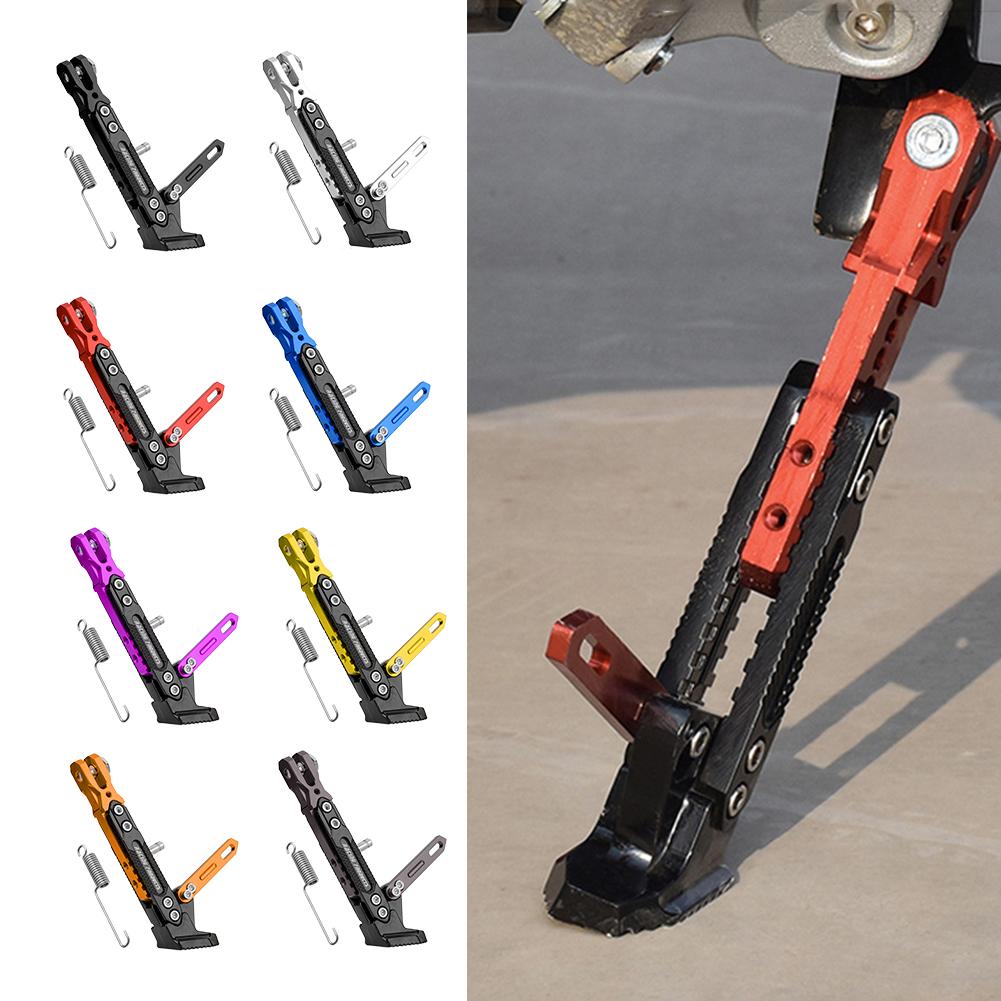 Universal Motorcycle Kickstand, CNC Aluminum Alloy Adjustable Tripod Holder Foot Side Support Stand, Parking Kickstand For Motor Scooter Motorbike