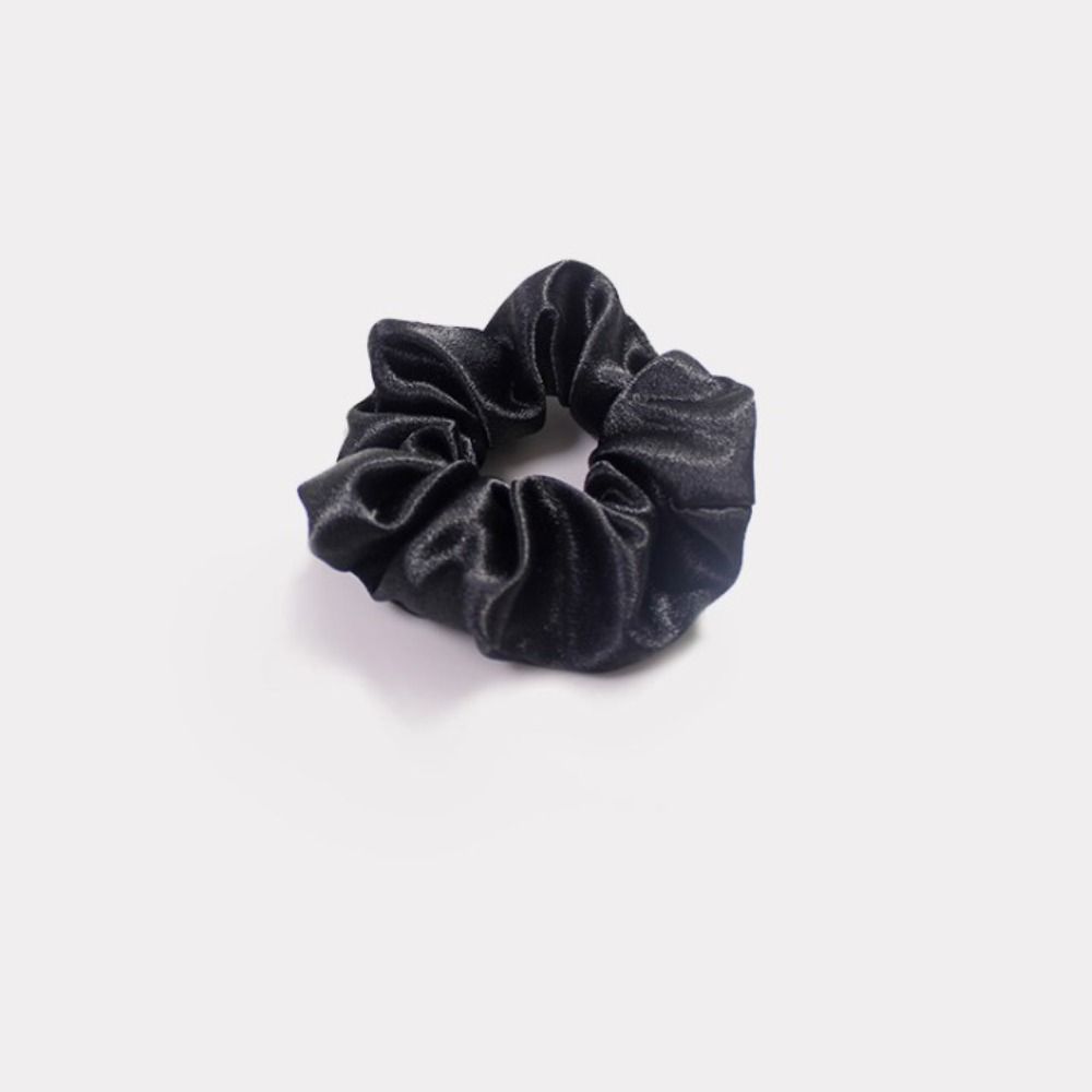 Korean Puff Hair Loop Crystal Satin Hair Scrunchie Fashion Ruffle Headband  for Meatball Head