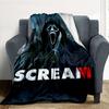 1pc ScreamHorror Outdoor Blanket Lightweight Flannel, Soft & Warm, All Season Use for Sofa, Outdoor, Camping, Living Room, Office, Chair