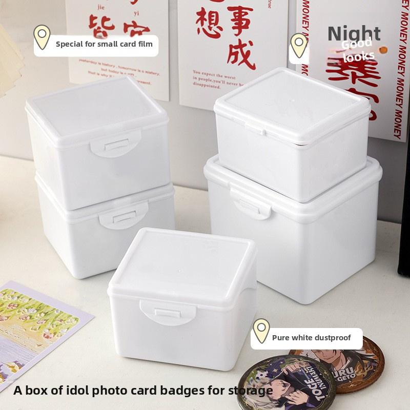 White & Transparent Desktop Storage Box Pos Collection Box Jewelry Container Id Card Organizer
