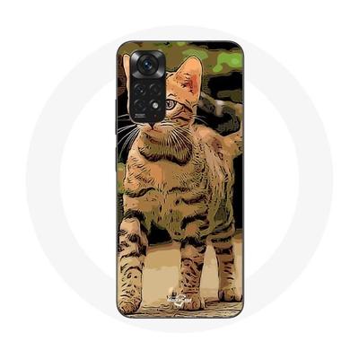 Hülle für Xiaomi Redmi Note 11S Bengalkatze mit Cartoon-Motiv
