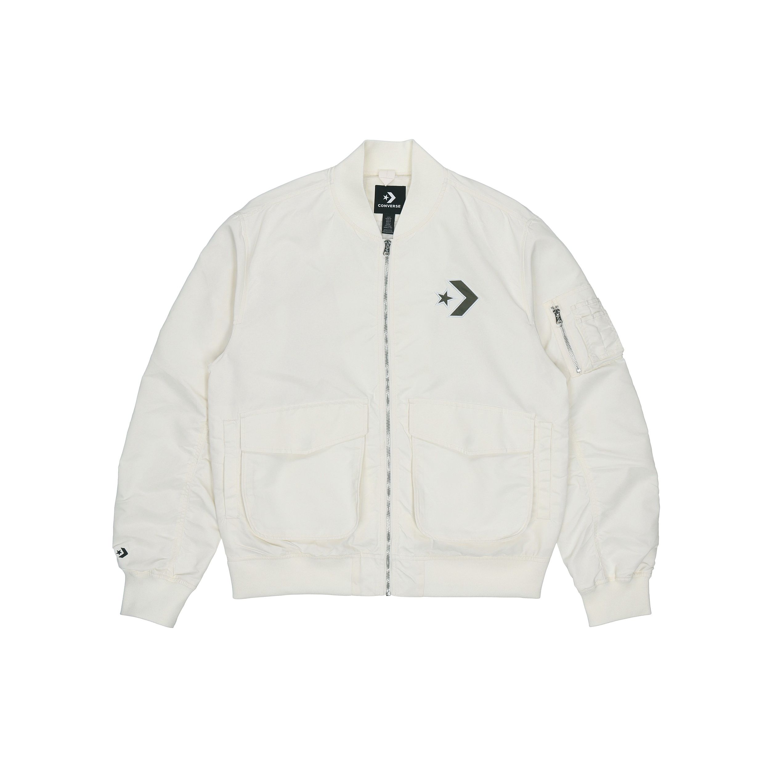 

Converse SS22 Arrow Logo Oversized Утепленный спортивный винтажный бомбер Верхняя одежда унисекс Белый 10024169-A01