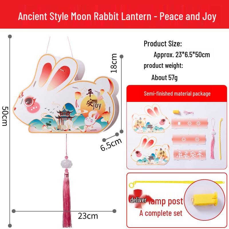 Handmade Jade Rabbit Lantern Craft Kit: Dragon Boat Festival Children s DIY Intangible Cultural Heritage