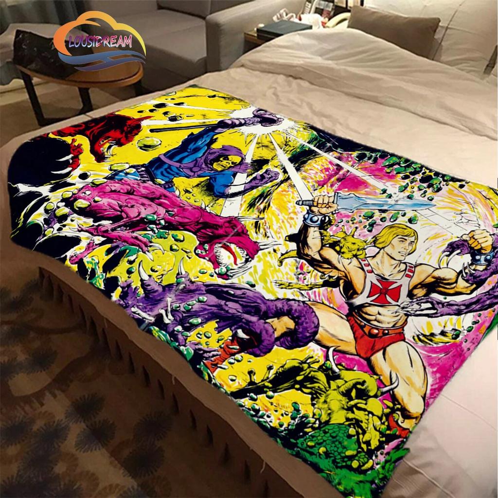 Cartoon Masters of the Universe wool blanket Jindian animation cashmere  fashion  Portable Flannel Warm camping