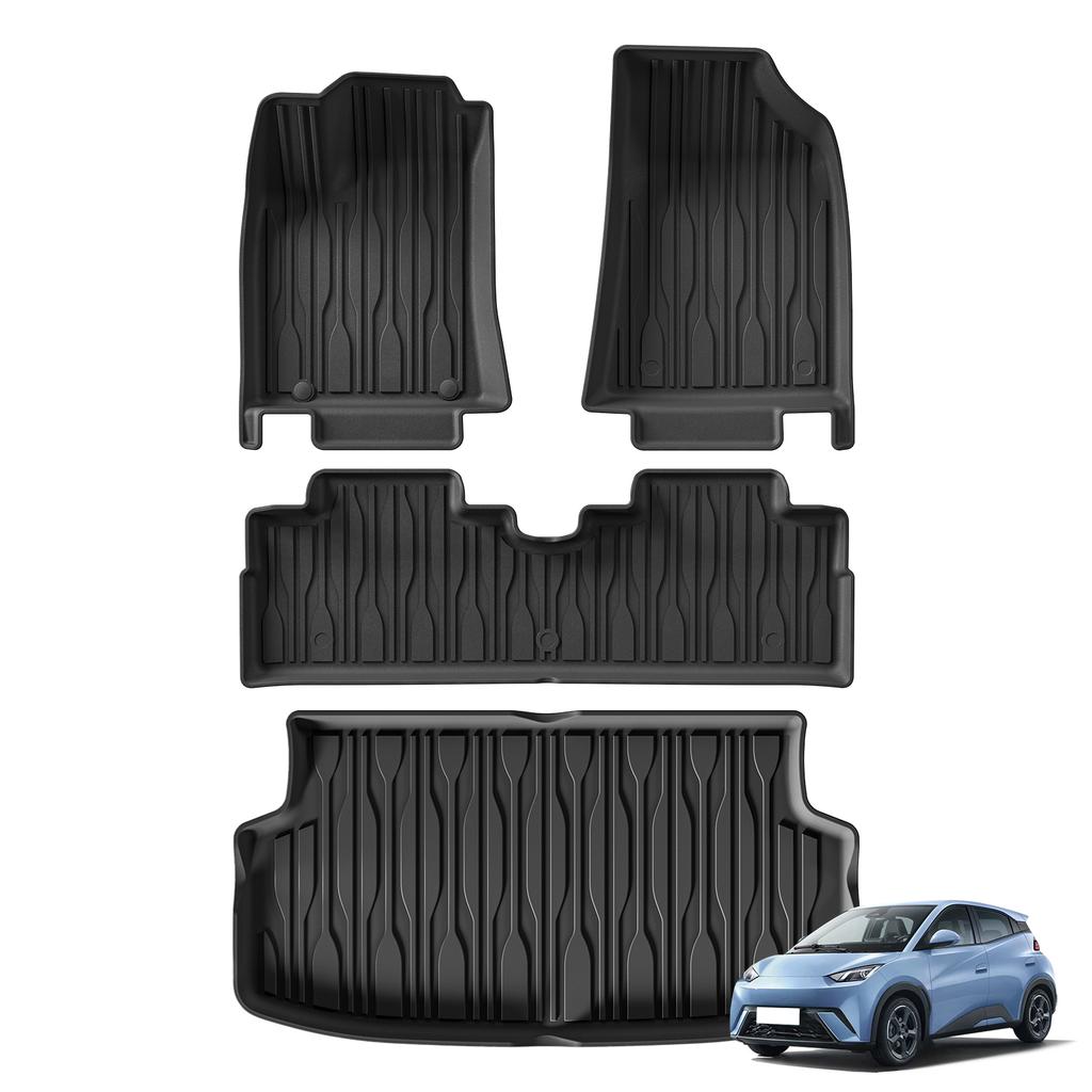 Smabee Left Drive for BYD Seagull 2025 2026 (Trunk Pad Not Fit Dolphin Surf) TPE Car Floor Mats Cargo Trunk Pad Waterproof Black