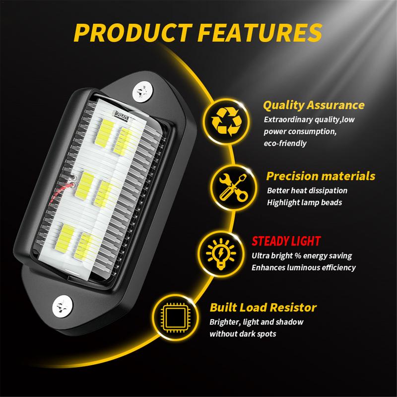 license plate light LED Plate Light Super Bright 12 To 24V LED Licence Plate Light For Truck SUV Trailer Van RV Boats