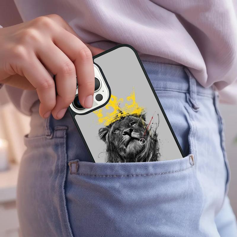 King of Jungle Lion Phone Case For iPhone 17 Air 15 16e 14 13 Pro Max Coque 12 11 Pro Max PLUS Cover