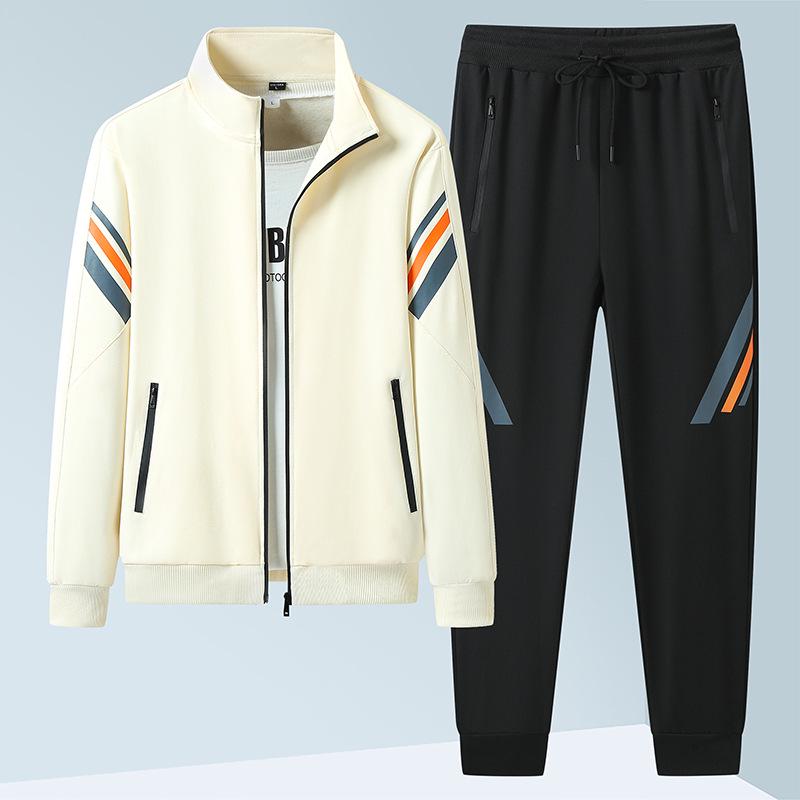 Men s Casual Spring/Autumn Tracksuit: 2026 Loose-Fit Running Cardigan Two-Piece Set M хаки