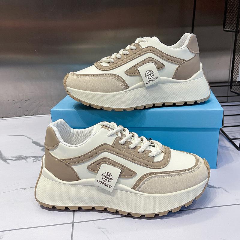 

Новые женские весенние студенческие беговые спортивные повседневные туфли на толстой подошве, увеличивающие рост 40