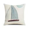 Watercolor Painting Nautical Lighthouse Ocean Seagull Boat Home Sofa Cushion Cover Home Decor Pillowcase