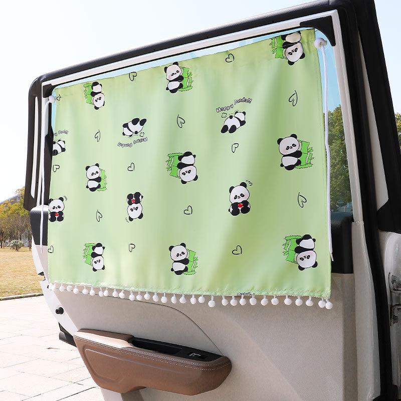 Universal Car Sun Shade Cover UV Protect Curtain Side Window Sunshade Cover Suction Cup Style Interior Sunshade Board Cartoon
