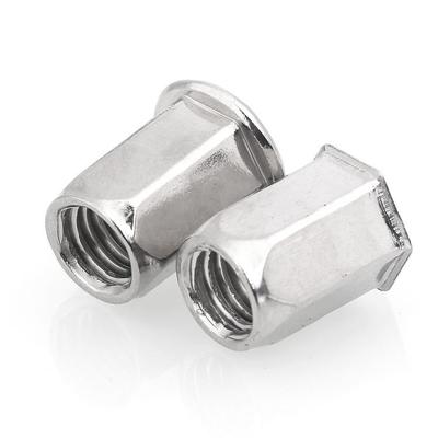304 Stainless Steel Full Hex Rivet Nut with Small Countersunk Flat Head