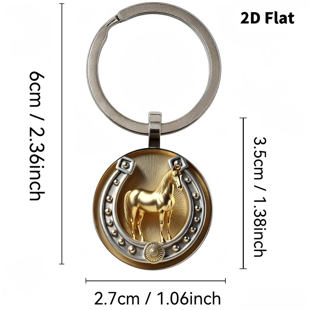 Portachiavi Retro Cavallo Ferro di Cavallo e Ciondolo Cavallo con Portachiavi Cavallo Dorato Portachiavi Fortunato Regalo per Uomini Donne Amanti dei Cavalli