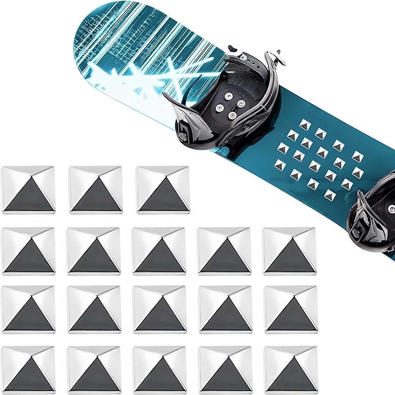 New 10PCS Snowboard Stomp Pad Non-Slip Pentagram Studs Grip Traction Pads For Snowboard Edgy Style Traction Pads, Ski Binding