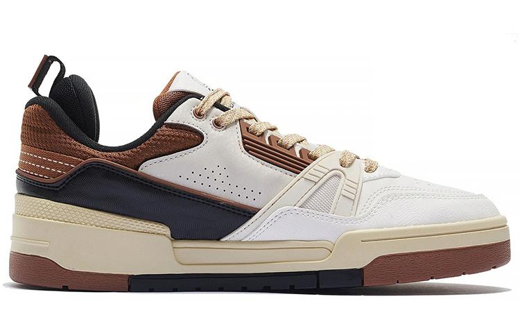 Li Ning 001 BTC 001 BTC Low top Skateboard Shoes Men's White Brown AGCS103-5