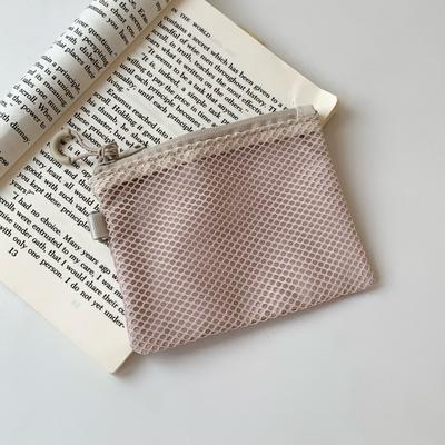 Multi-purpose Mesh Makeup Storage Bag Lipstick Cosmetics Card Holder Mesh Coin Purse Zipper Square Travel Mini Bag Men/Women