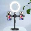 Dual Phone Position Fill Light Phone Holder Lighting Bracket LED Circular Light  Live Learning