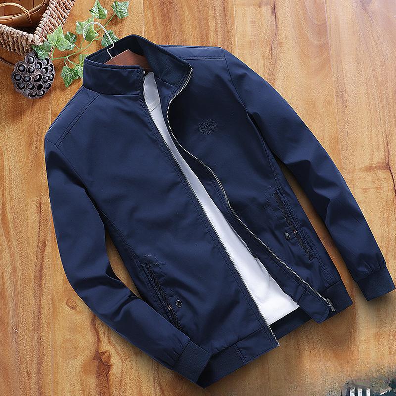 Men's Jacket, Middle-aged Dad's Clothing, Thin Spring and Autumn, Pure Cotton Business Casual, Men's Jacket Stand-up Collar