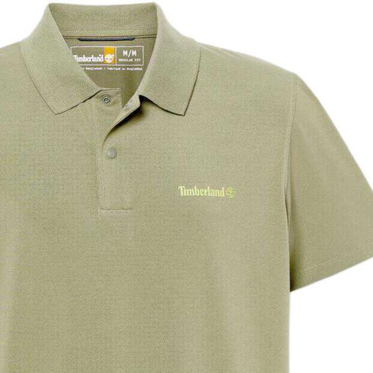 Timberland Solid Color Casual Straight Fit Polo Shirt Men tops Green A5SE2-590